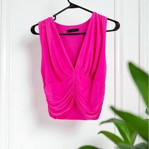 Vibrant Pink Sleeveless Crop Top
